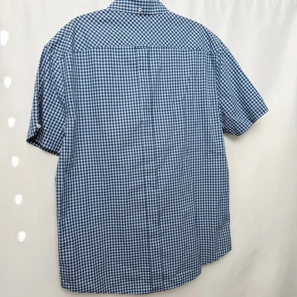 NWT Men’s Ben Sherman Blue and White Checkered Long Sleeve Gingham Shirt, 2XL - Picture 7 of 8